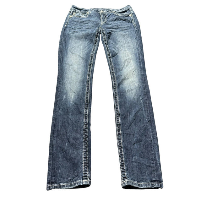 miss me straight/slim stretch low waist designer women jeans (w28)
