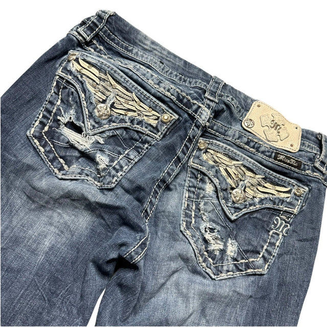 miss me straight/slim stretch low waist designer women jeans (w28)