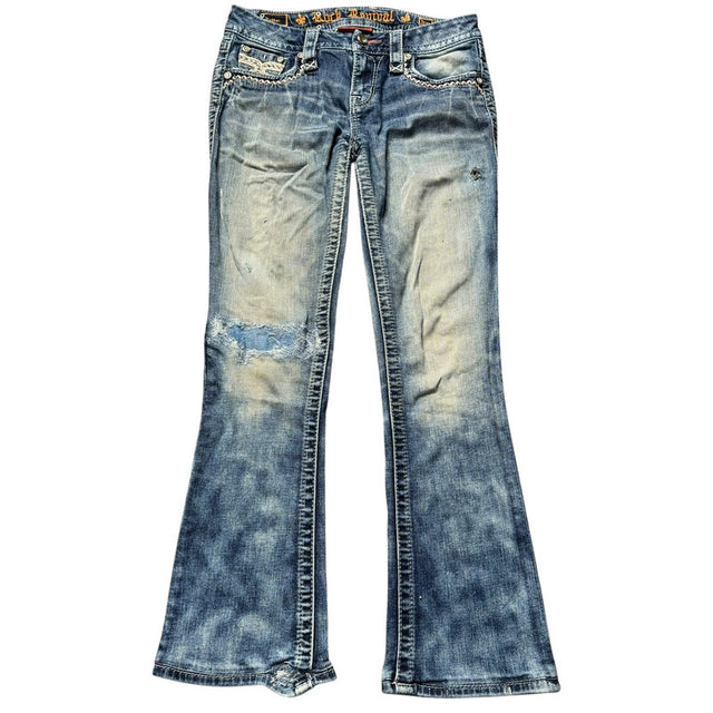 rock revival flared/bootcut low waist designer women jeans (w26)