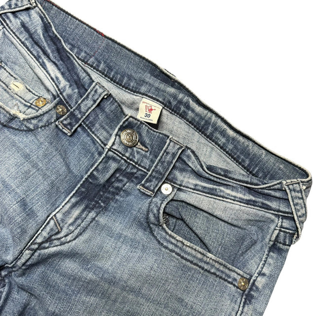 true religion straight leg/slim low waist designer women jeans (w30)