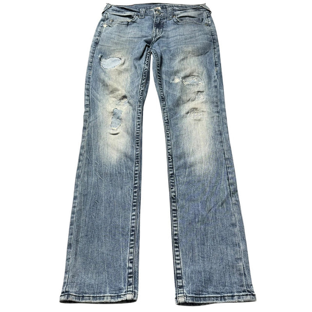 true religion straight leg/slim low waist designer women jeans (w30)