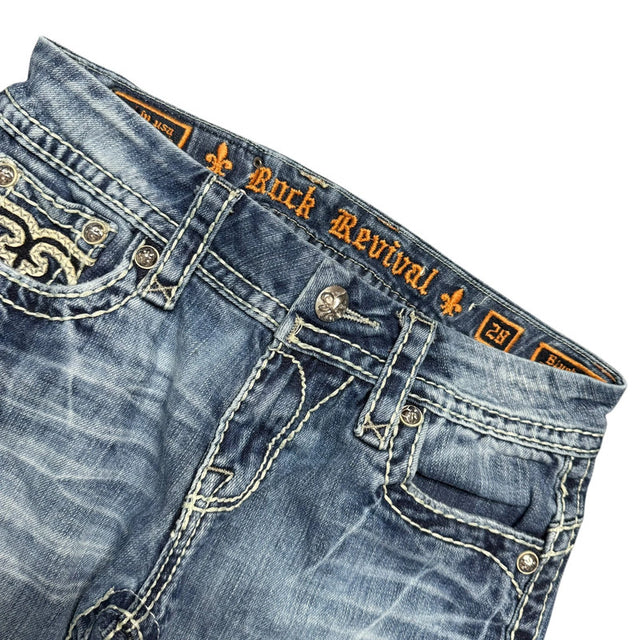 Rock Revival Straight leg low waist women designer jeans(w28)
