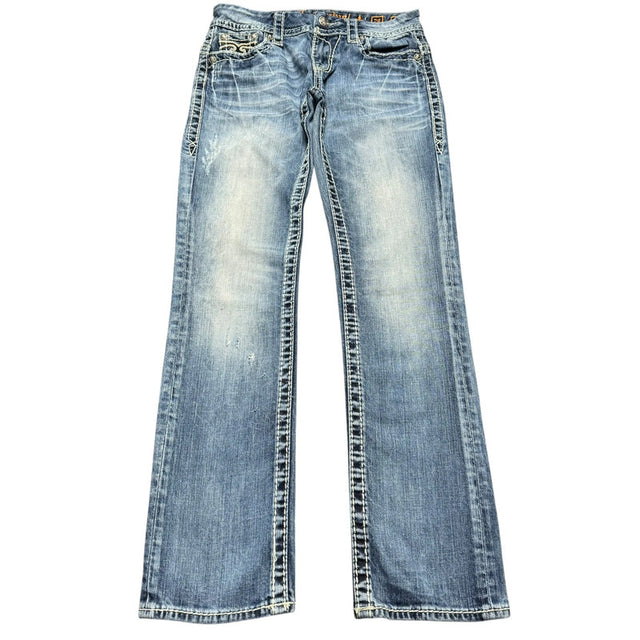 Rock Revival Straight leg low waist women designer jeans(w28)