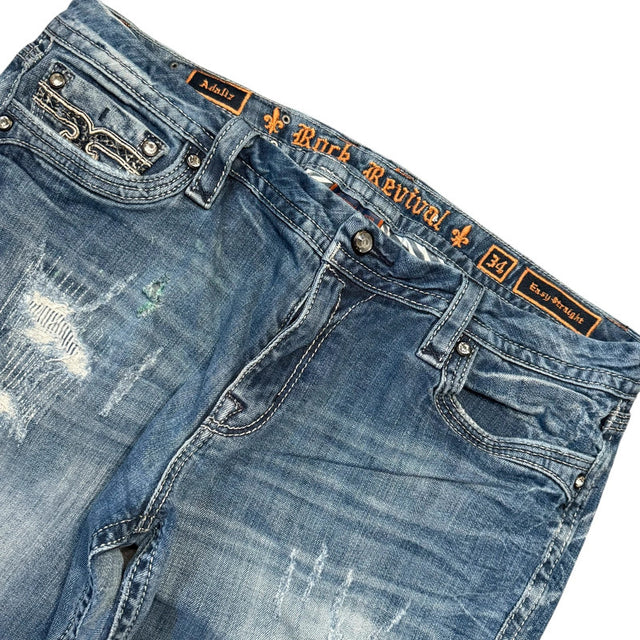 Rock Revival Straight low waist women designer Jeans(w34)