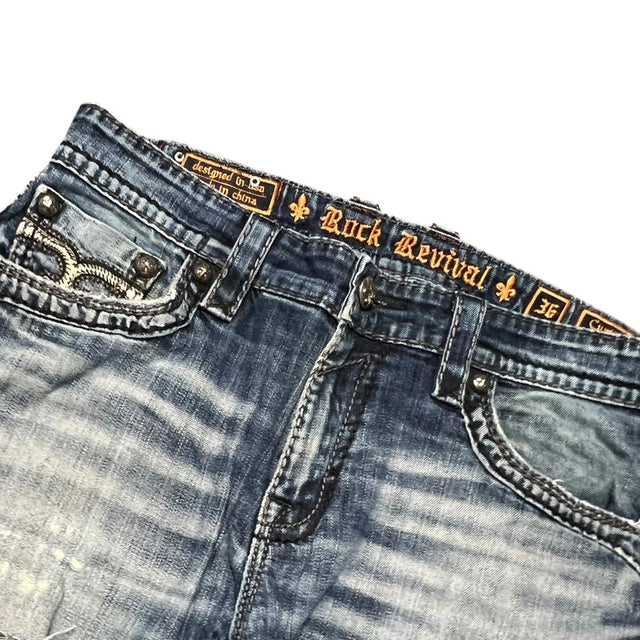 Rock Revival Straight leg unisex designer jeans(w36)