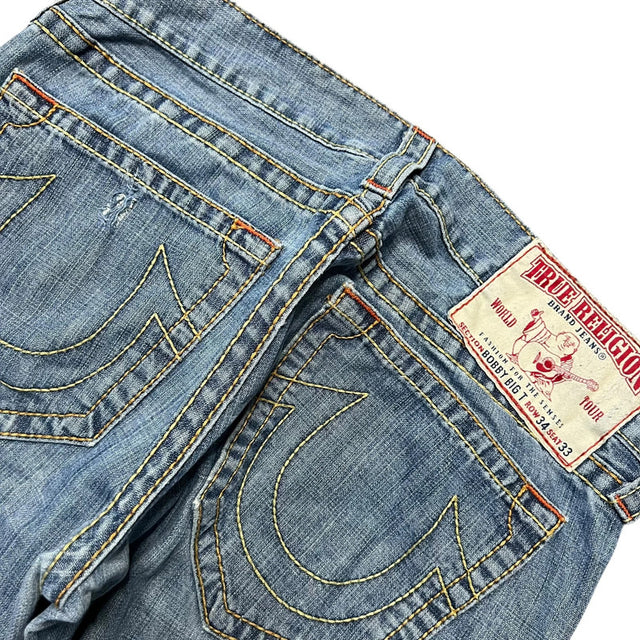 True Religion baggy/straight leg unisex designer jeans(w33)