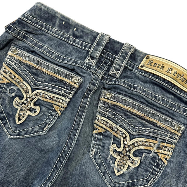 Rock revival flared/bootcut low waist women designer jeans(w26)