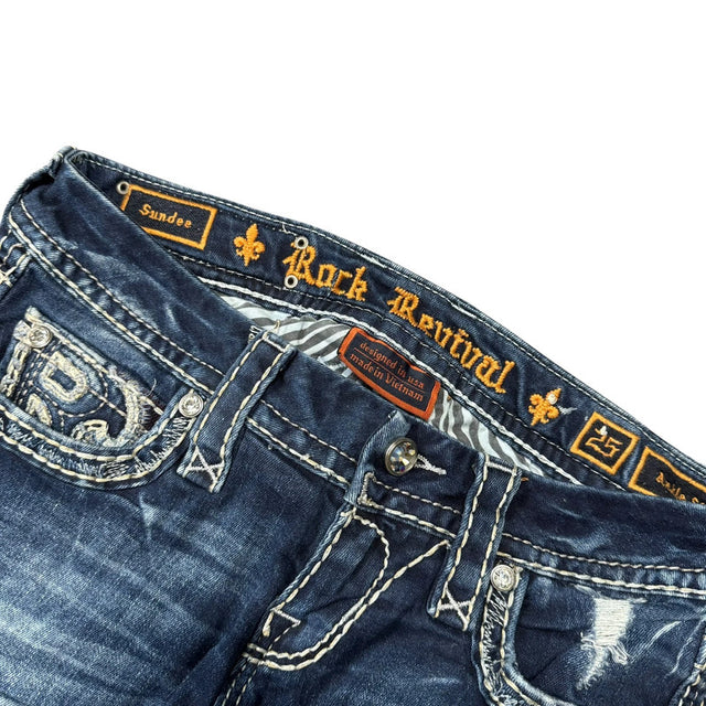 Rock Revival low waist slim fit designer women jeans(w25)