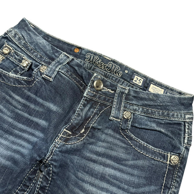 Miss me straight leg low waist women designer jeans (w25)