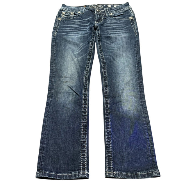 Miss me straight leg low waist women designer jeans (w25)