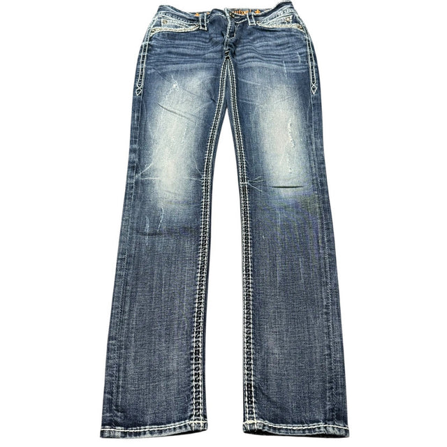 Rock Revival low waist women designer slim/skinny jeans(w27)