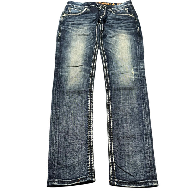 Rock Revival low waist women designer skinny jeans(w26)