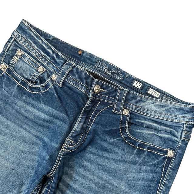 Miss me low waist loose bootcut women designer jeans(w32)