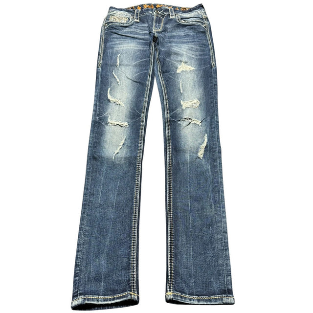 Rock Revival mid Rise designer women skinny jeans(w27)