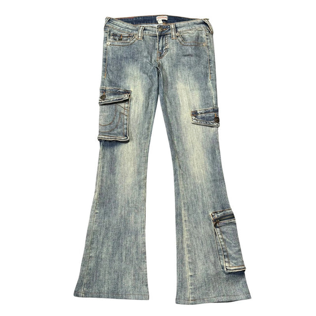 True Religion flared/bootcut women designer low waist carpenter Jeans(w26)