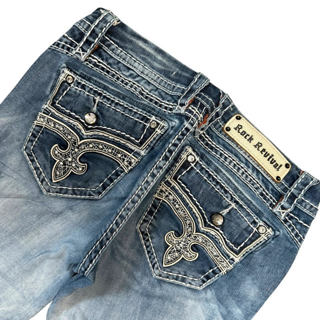 Rock Revival flared/bootcut low waist tall women designer jeans(w29)