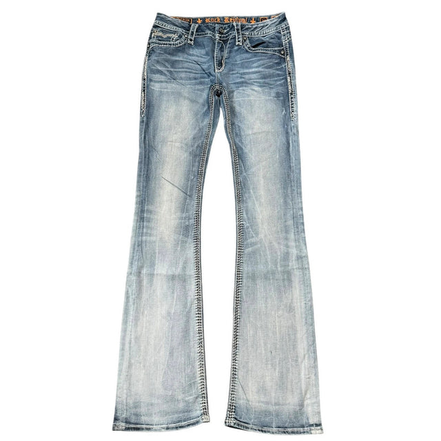 Rock Revival flared/bootcut low waist tall women designer jeans(w29)