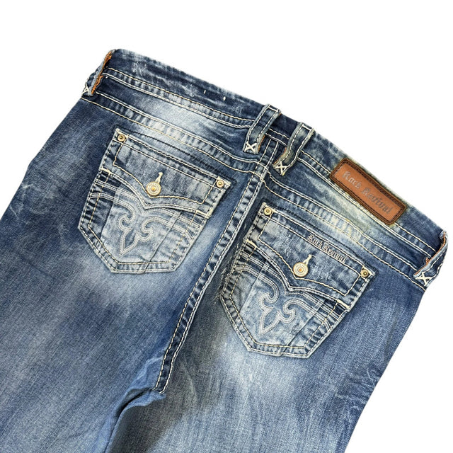 Rock Revival easy flared/bootcut signature rise women designer jeans(w32)