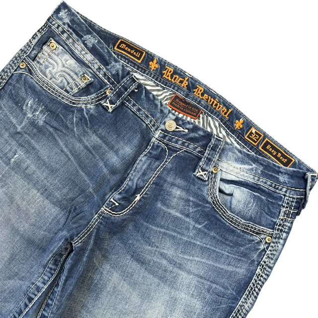 Rock Revival easy flared/bootcut signature rise women designer jeans(w32)