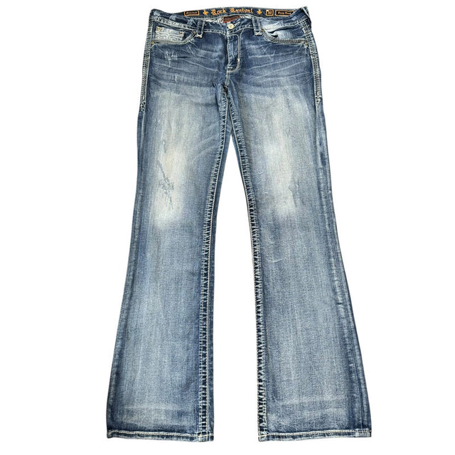 Rock Revival easy flared/bootcut signature rise women designer jeans(w32)