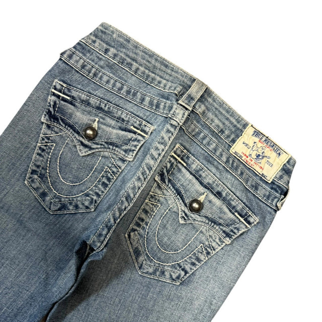 True Religion slim straight low waist women designer jeans(w25)
