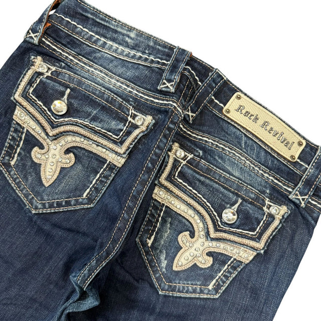 Rock Revival flared/bootcut low waist women designer jeans(w27)