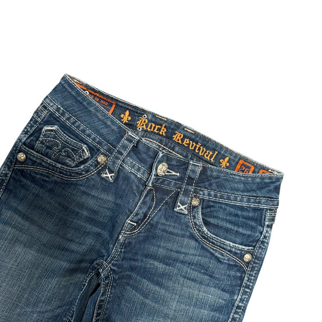 Rock Revival flared/bootcut low waist women designer jeans(w26)