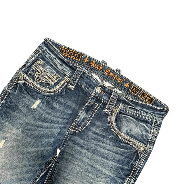 Rock Revival straight/boot unisex designer jeans(w32)