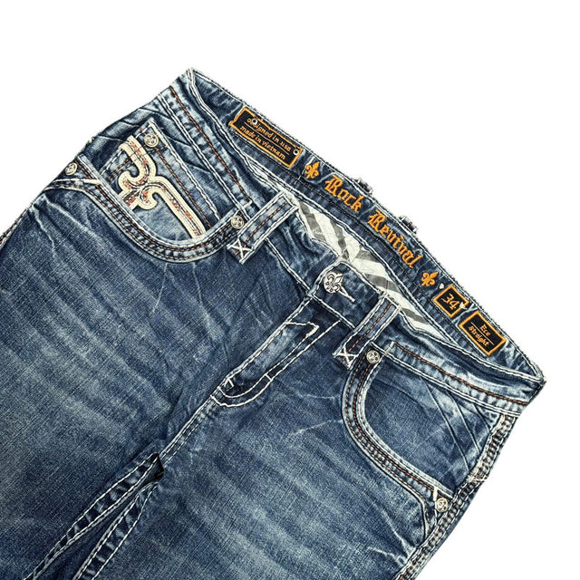 Rock Revival straight leg unisex designer Jeans(w34)
