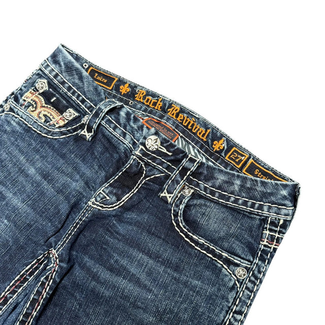 Rock Revival straight leg women designer Jeans(w27)