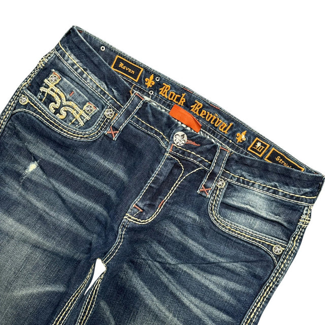 Rock Revival Straight leg women designer jeans(w30)