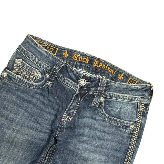 Rock Revival straight low waist women designer jeans(w27)