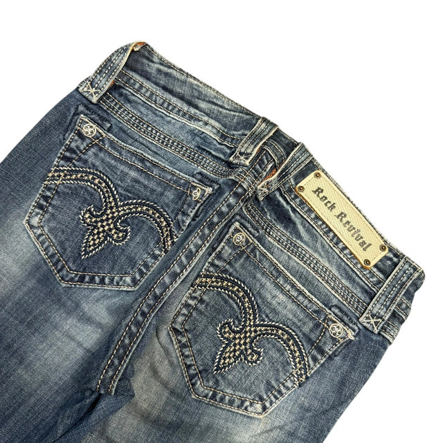 Rock Revival straight low waist women designer jeans(w27)