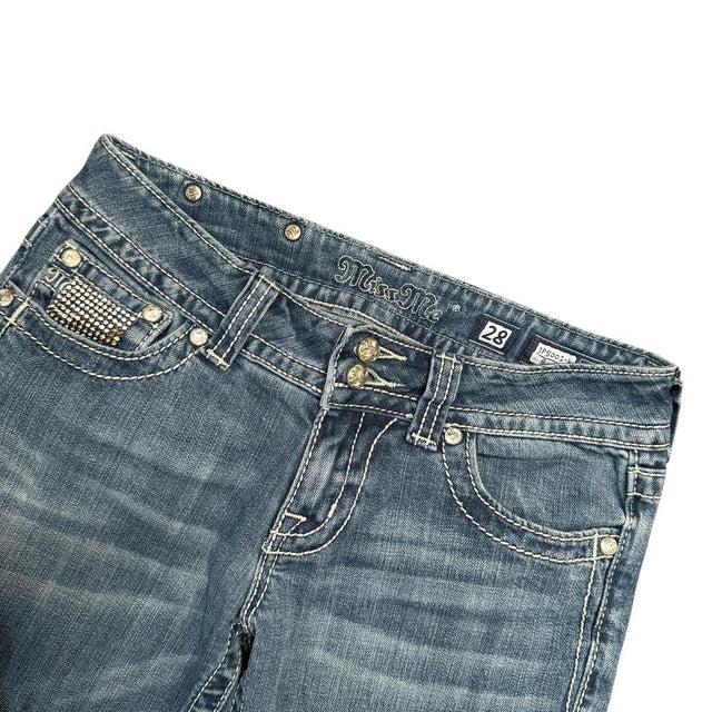 Miss me flared/bootcut low waist women designer jeans(w28)