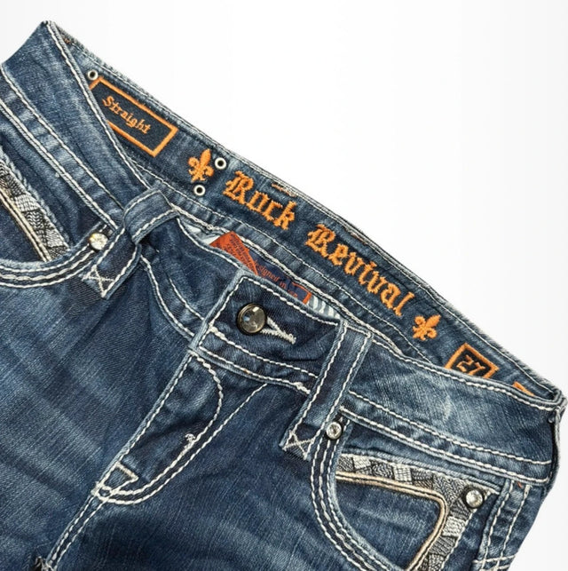 Rock Revival Straight leg low waist women jeans(w27)