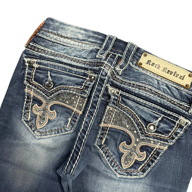 Rock Revival straight leg low waist women designer jeans(w25)