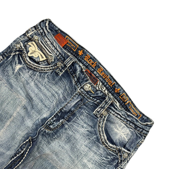 Rock Revival straight leg low waist women designer jeans (w31)