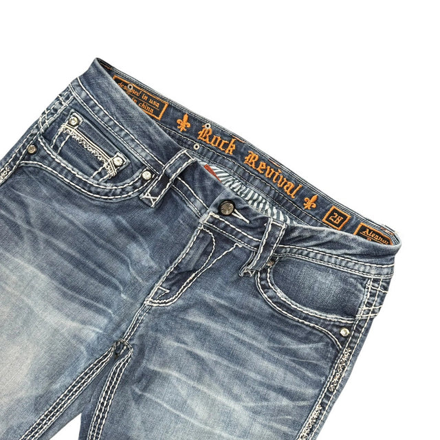 Rock Revival flared/bootcut low waist tall women designer jeans(w28)