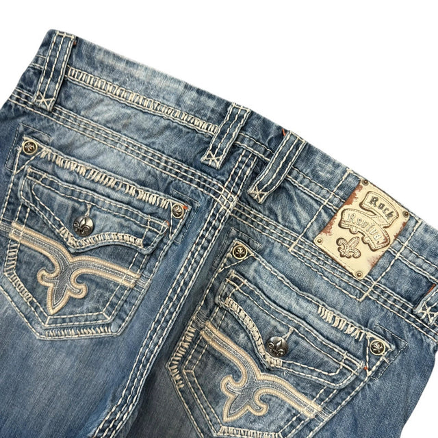 Rock Revival baggy/straight leg unisex designer jeans(w38)