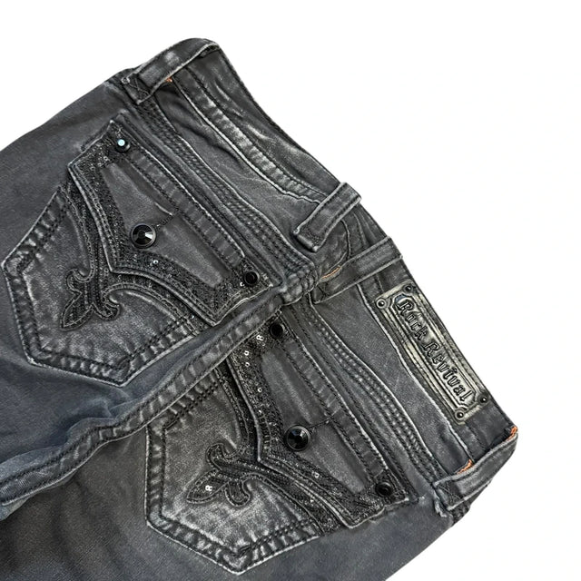 Rock Revival low waist women designer skinny jeans(w28)