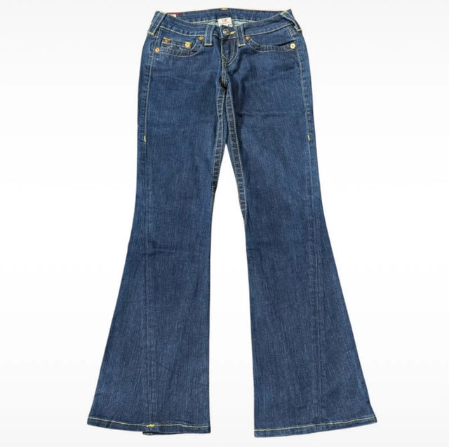True Religion flared low waist women designer jeans(w26)