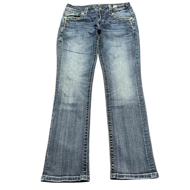 Miss me straight leg low waist women designer jeans(w28)