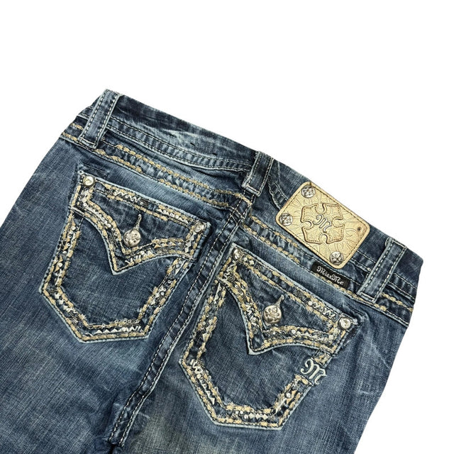 Miss me straight leg low waist women designer jeans(w28)