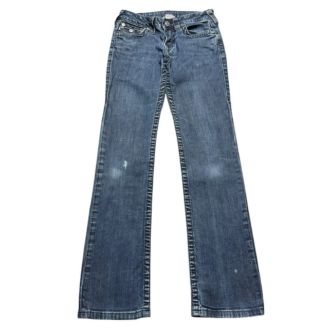 True religion straight leg low waist women designer jeans(w27)
