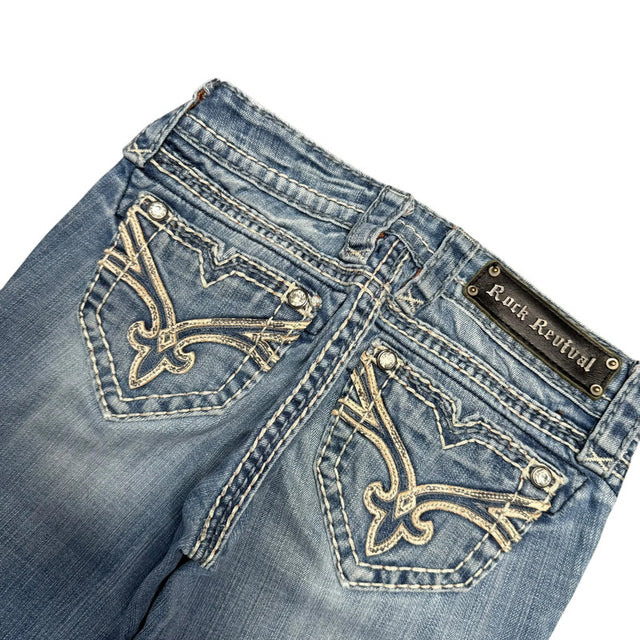 Rick revival straight leg low waist women designer jeans(w24)