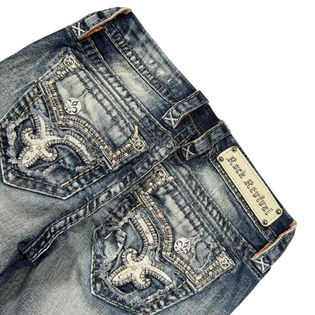 Rock Revival flared/bootcut low waist women designer jeans(w25)