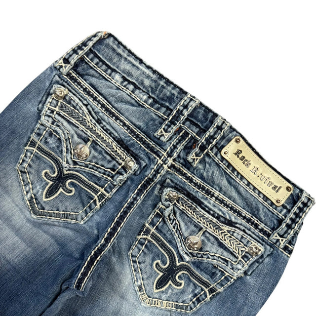 Rock Revival flared/bootcut low waist women designer jeans(w24)