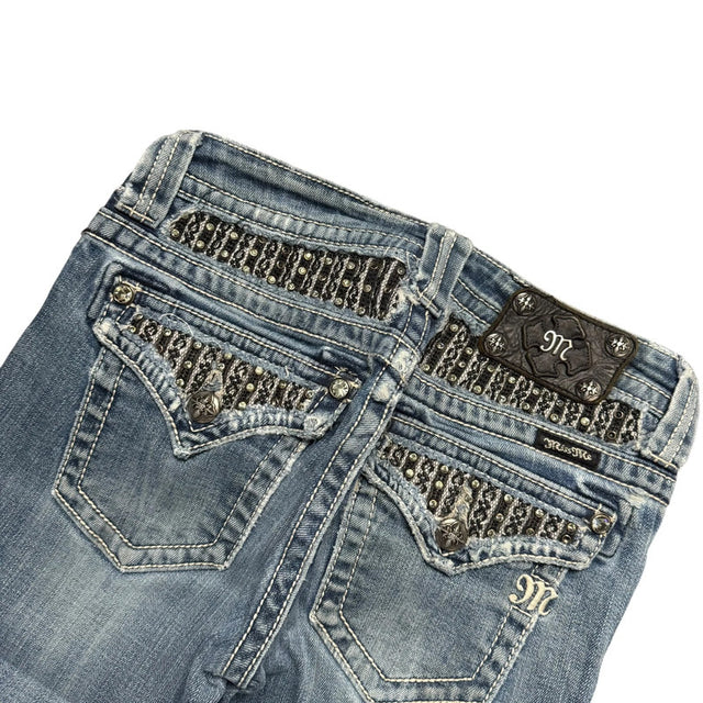 Miss me straight leg low waist women designer jeans(w26)