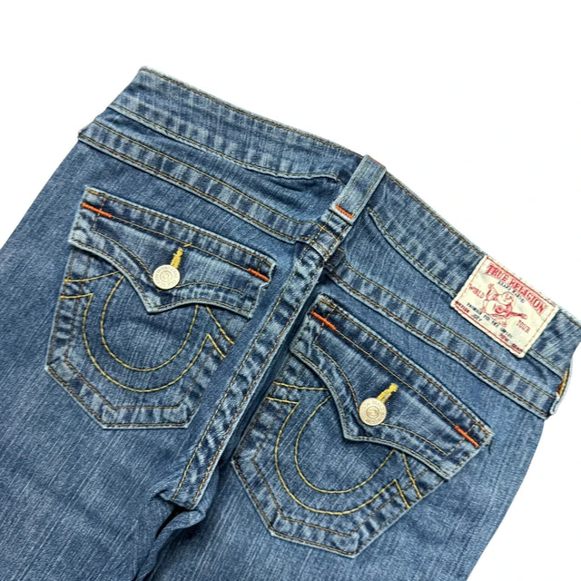 True Religion flared low waist women designer jeans(w28)