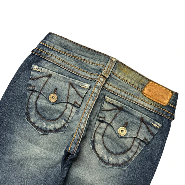 True Religion straight leg low waist women designer jeans(w27)